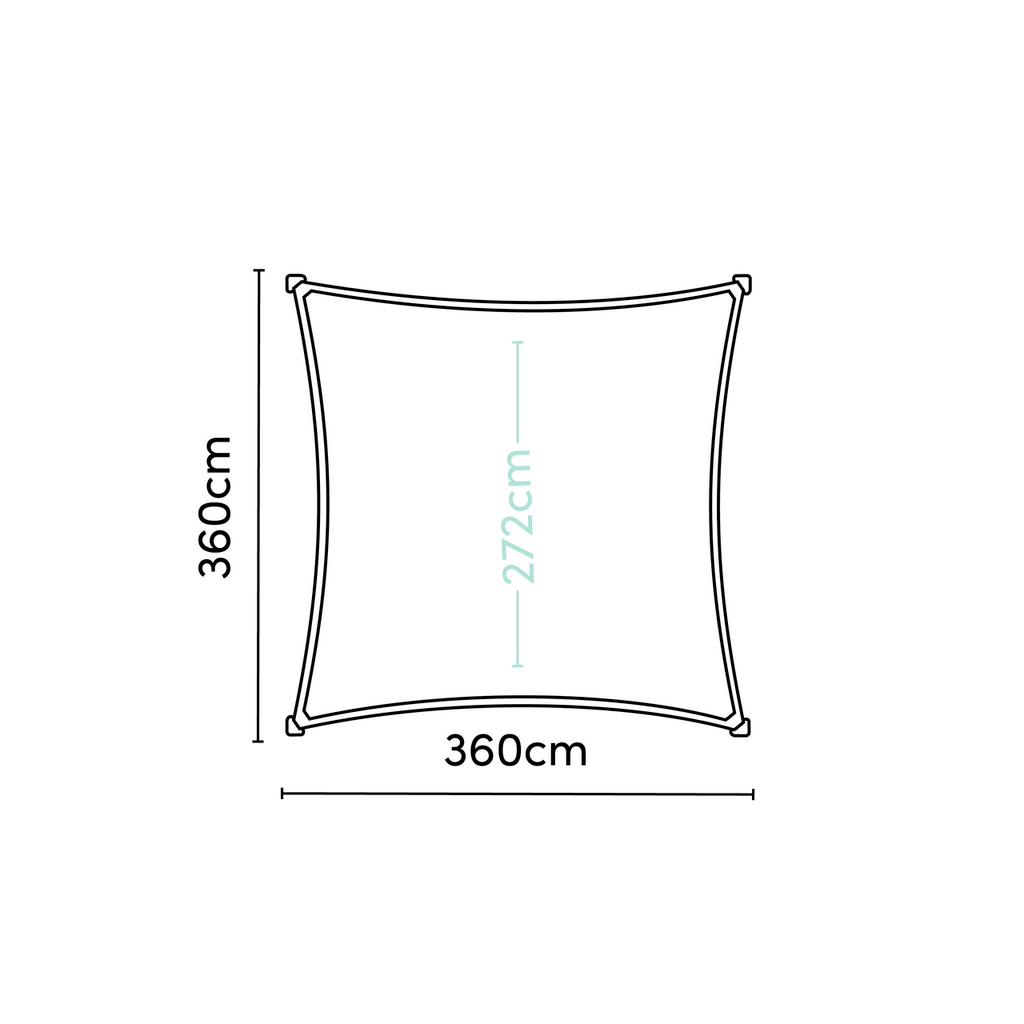 Senčno Jadro Coolfit 360x360cm Antracit