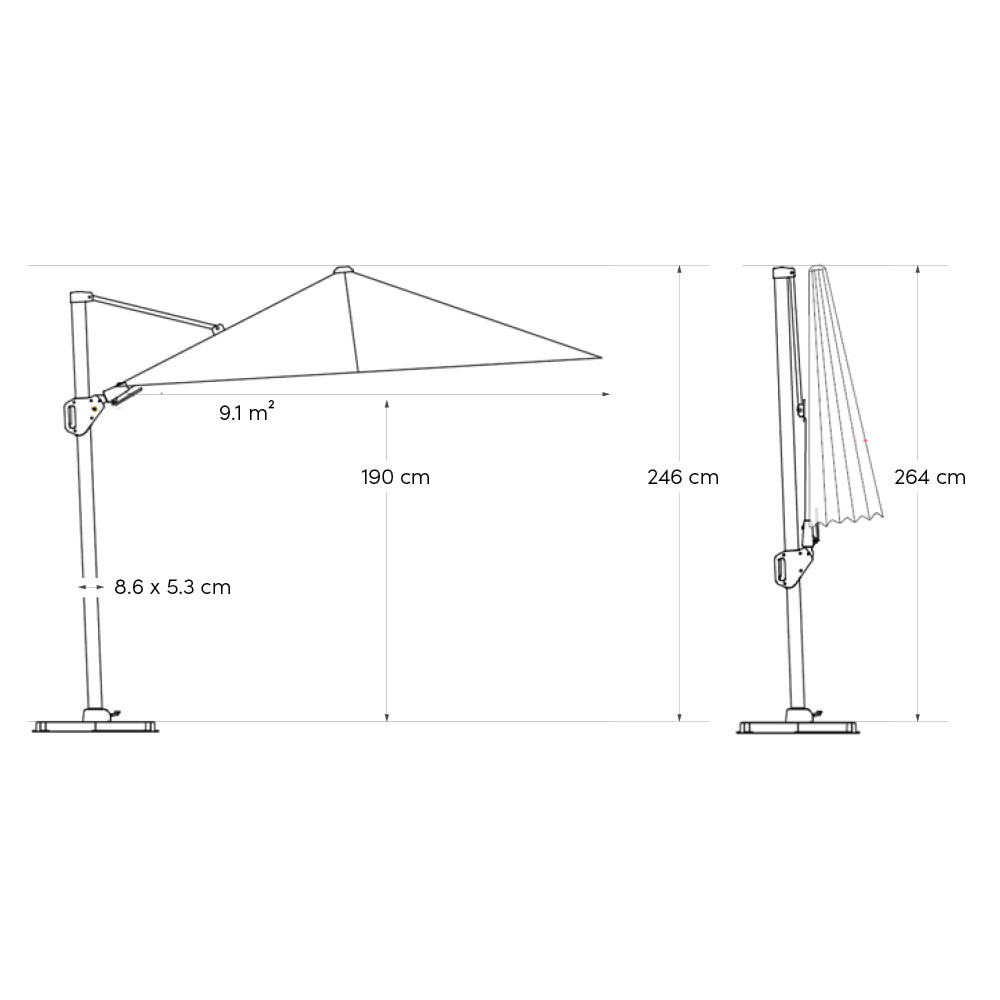 Senčnik Challenger T2 350x260cm Manhattan