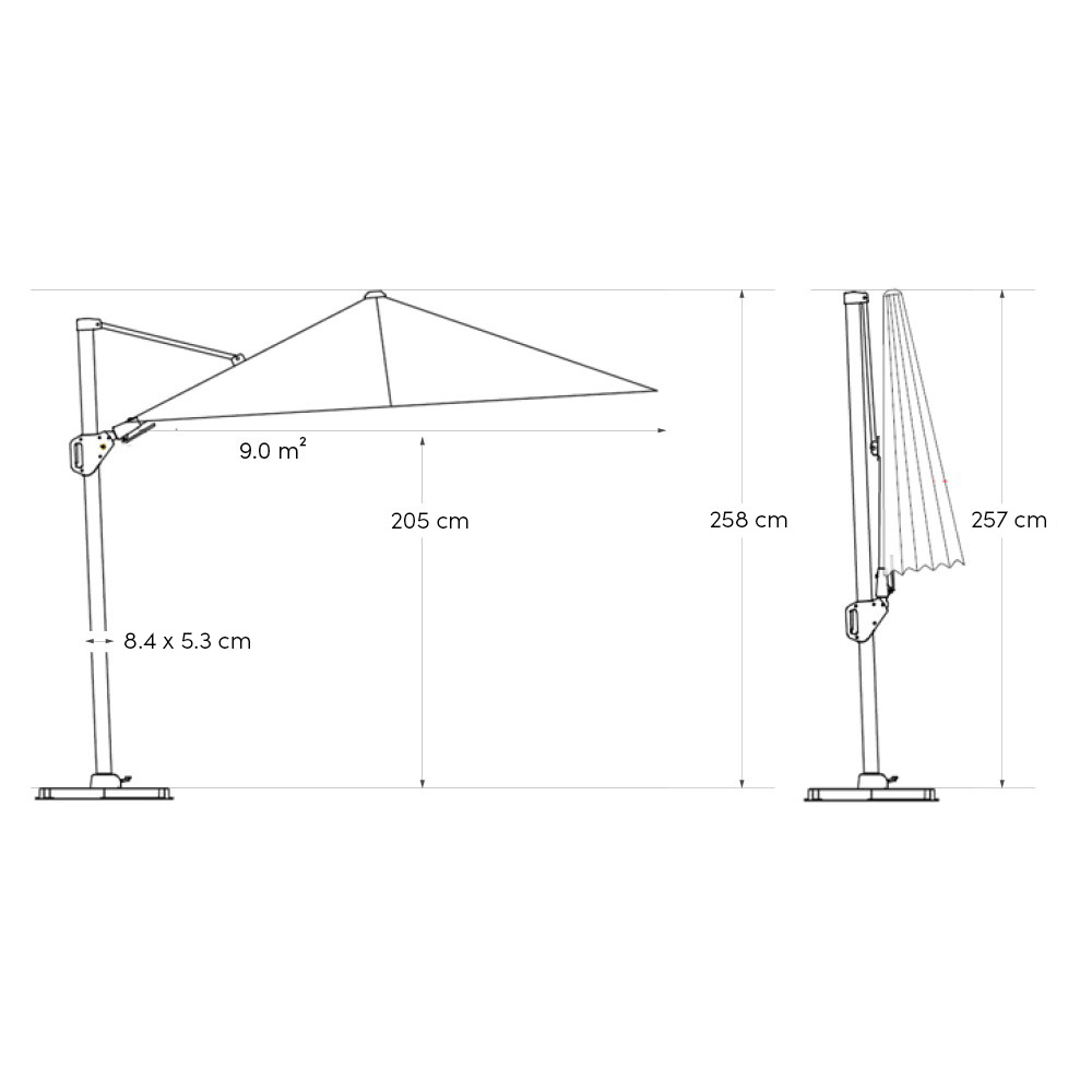 Senčnik Nexus T2 300x300cm Havana