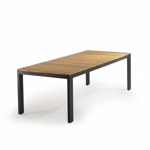 Miza aspen 220x100 z alu ogrodjem in masivno tikovo ploščo