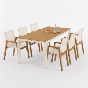 Vrtna miza ivory teak top